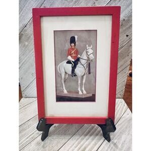 Vintage Scotch Military Chromolithograph‎ Print Red Frame Edinburgh Castle